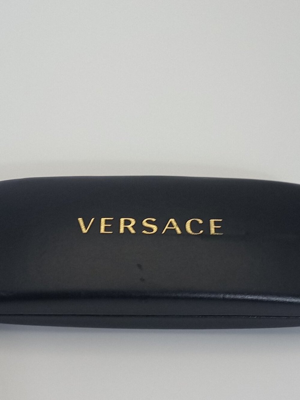 Versace Black Hard Eyeglass Case Gold Logo Sunglasses Eyewear Case